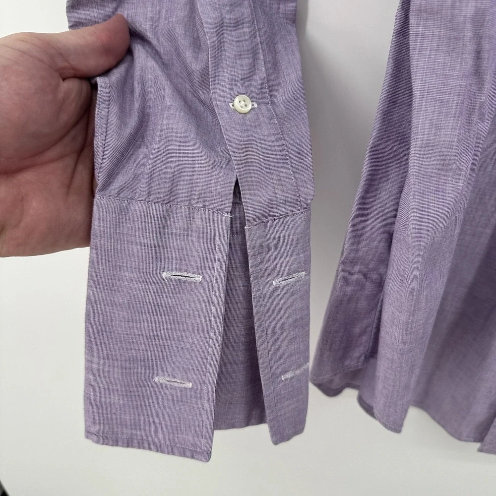 Polo Ralph Lauren Philip Shirt Mens 15.5x33 French Cuff Lavender Purple Solid